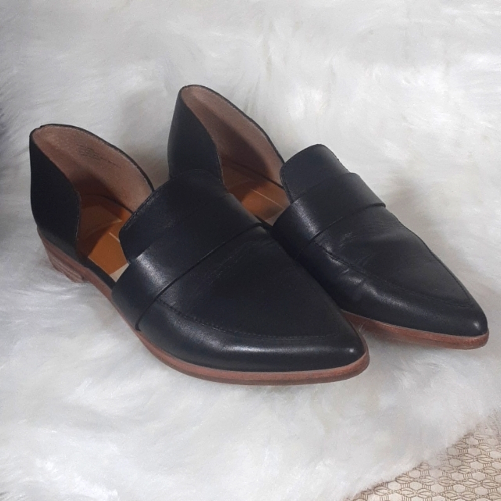 Dolce Vita sz 8.5 women's D'Orsay loafer  flat black pointy point toe shoe work